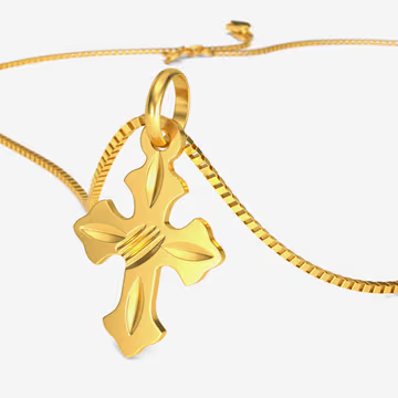 Gold Holy Cross Locket