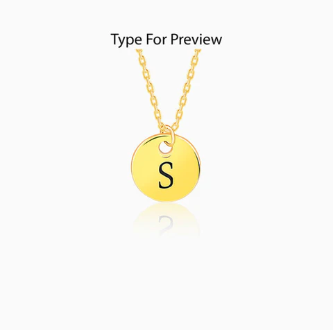 Golden Personalised Classic Initial Pendant with Link Chain