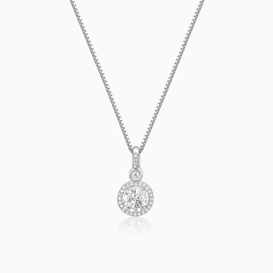 Silver Drizzle Drop Pendant with Box Chain